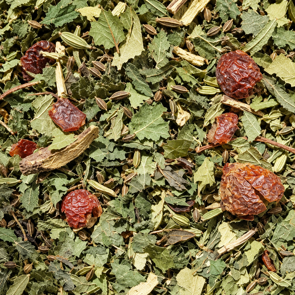 Gros plan du mélange de l’infusion Buvez-Eliminez